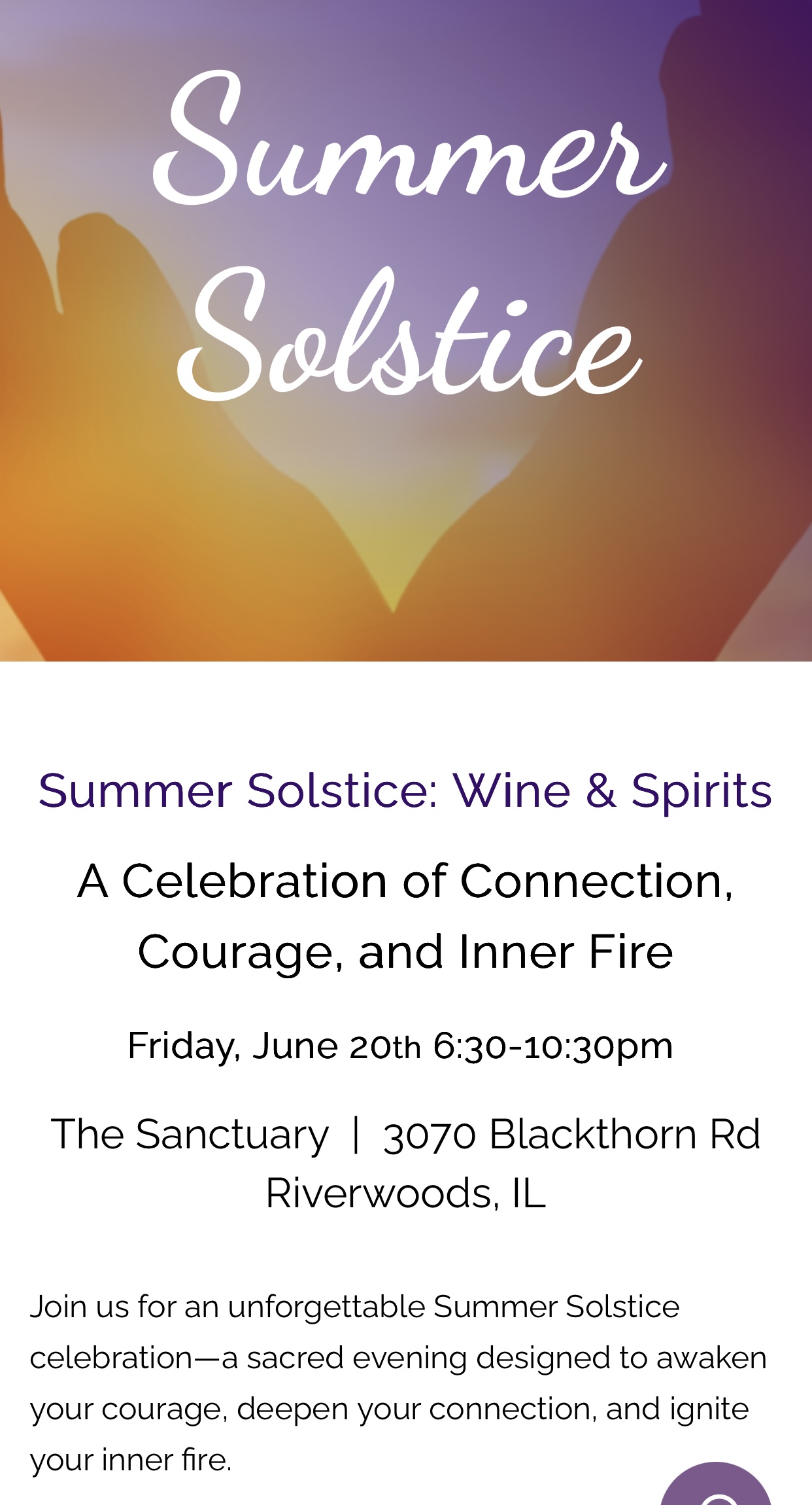 Summer Solstice: Wine & Spirits A Celebration of Connection, Courage, and Inner Fire